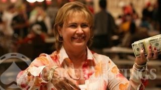 Mary Jones shows off her prizes