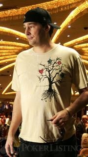 Phil Hellmuth in his Poker Tree T-shirt.