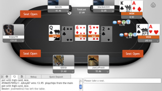 Party Poker table
