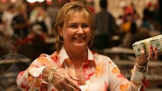 Mary Jones shows off her prizes