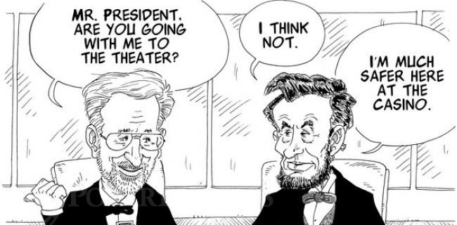 Spielberg Plays Poker With Lincoln