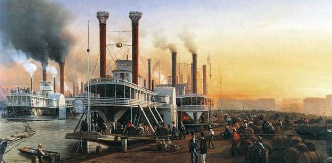 steamboats in the harbour of new orleans