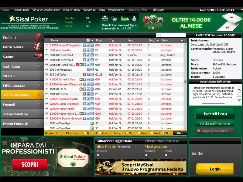 Sisal Match Point Poker Download